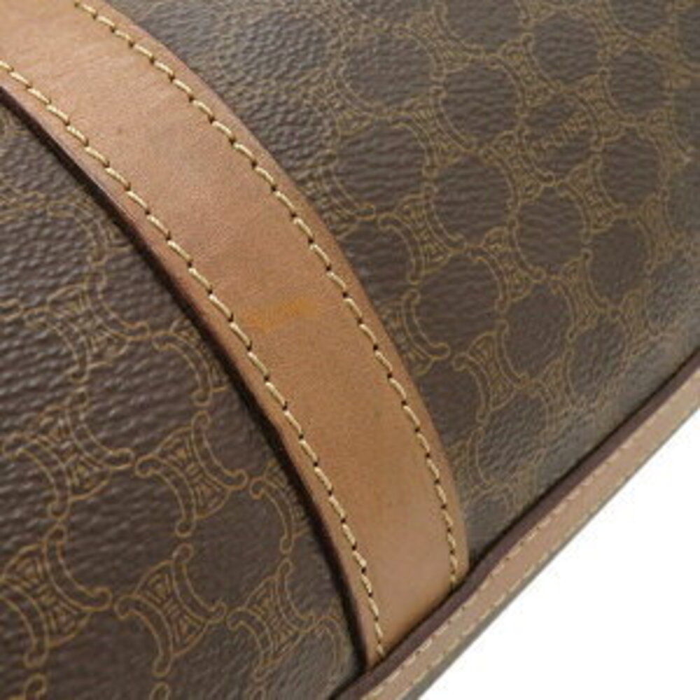 Celine logo Boston bag leather all over Triomphe handbag macadam brown - Picture 6 of 9